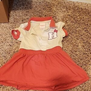 Kids Dress with Coral and White Accents